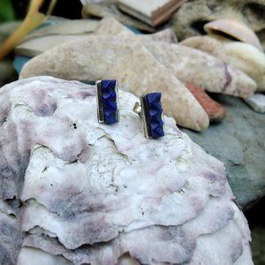 Vintage Sterling & Lapis Lazuli Studs